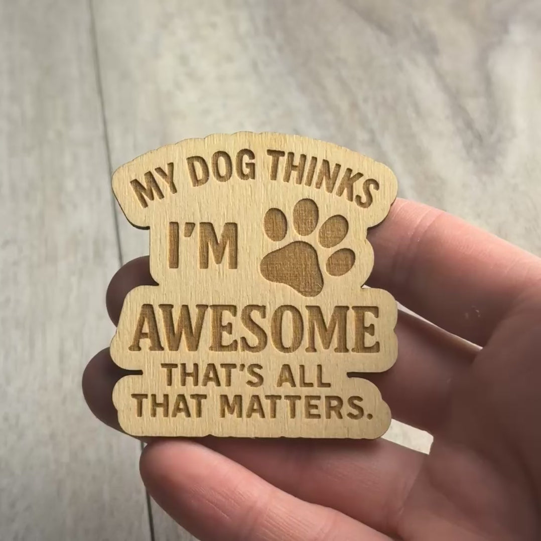 MY DOG THINKS I’M AWESOME THAT’S ALL THAT MATTERS magnet video