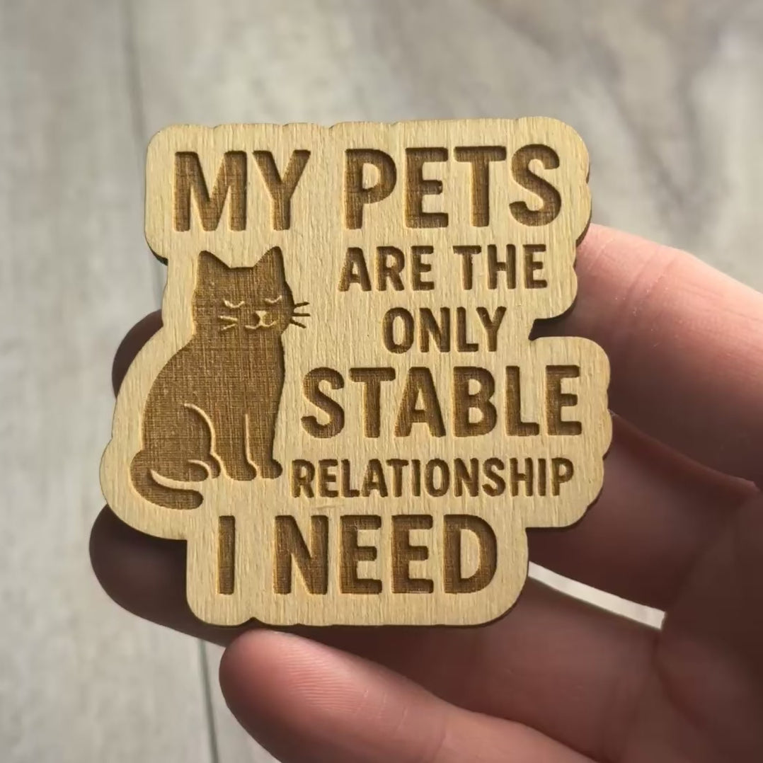 MY PETS ARE THE ONLY STABLE RELATIONSHIP I NEED cat version magnet video