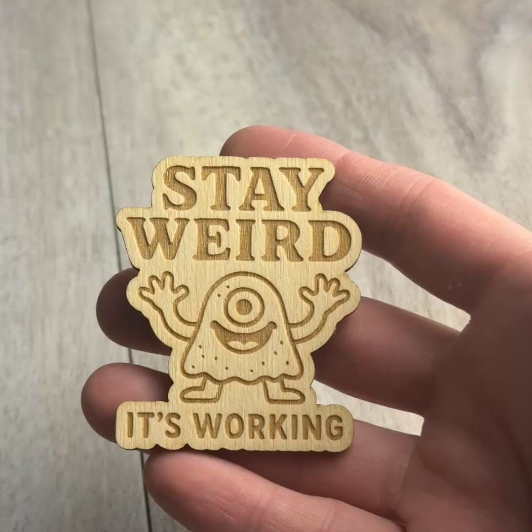 STAY WEIRD IT'S WORKING magnet video